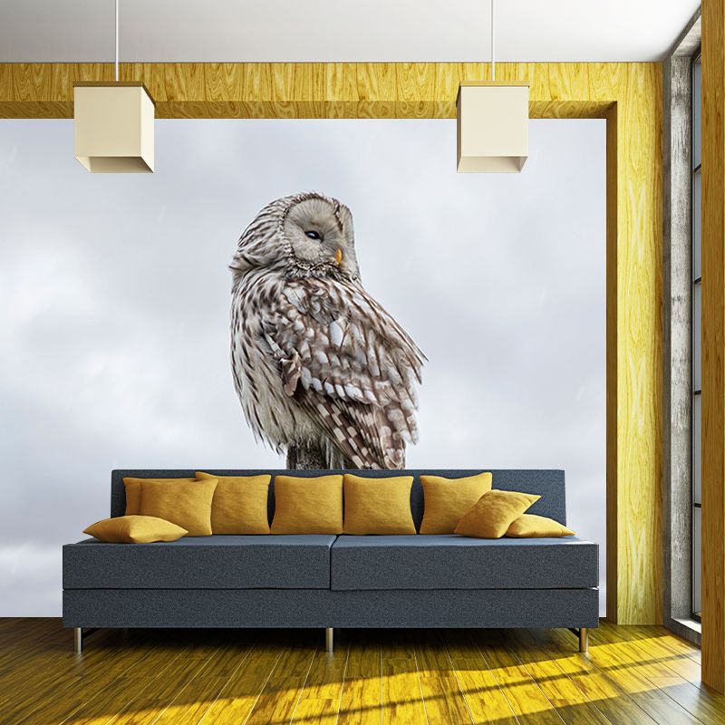Rare Animal Owl Mural Moisture-Resistant Wall Decoration for Living Room Bedroom