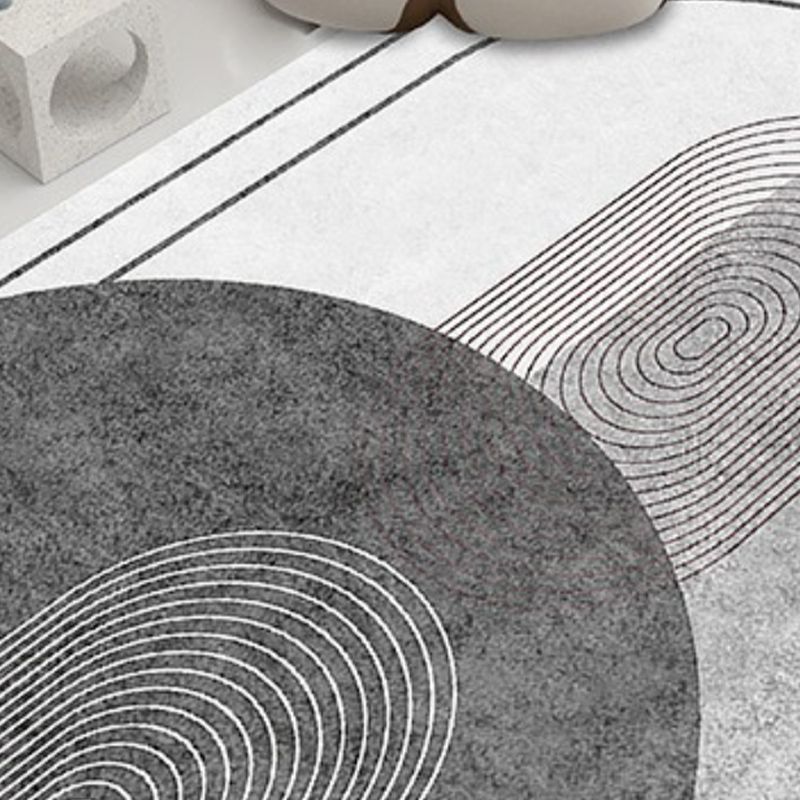 Red Modern Carpet Line Polyester Carpet Stain Resistant Carpet for Living Room