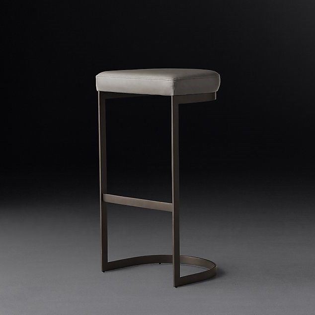 Glam Upholstered Dining Stools Armless Bar Stools with Metal Base