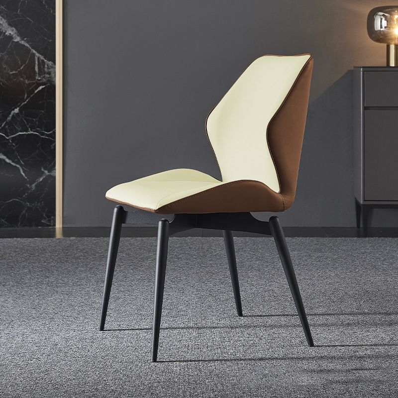 Home Dining Room Chair Faux Leather Side Wingback Armless Chair