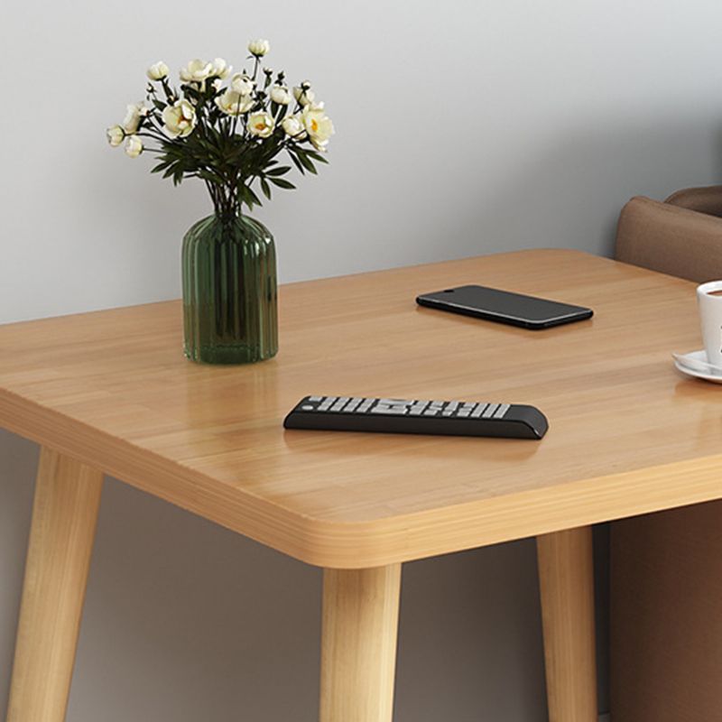 Scandinavian 16.5-inch Tall Wood Top End Table Square 4 Legs Side Table