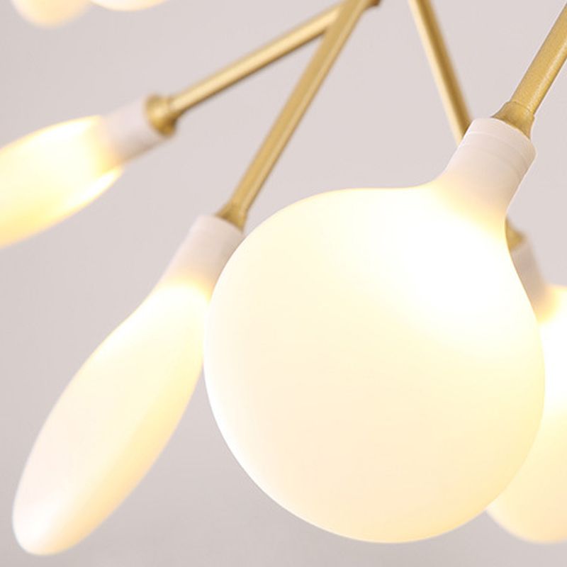 Modern Metal Suspended Lamp Fireflies Style Chandelier Lamp in Gold for Sitting Room