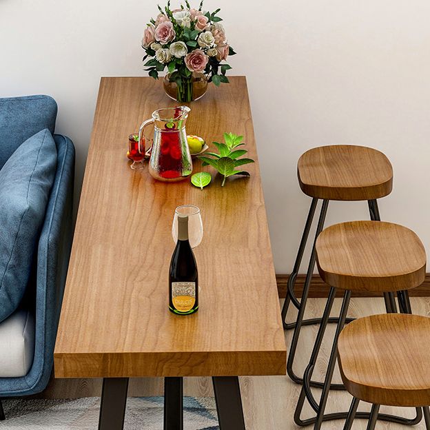 Contemporary Rectangle Bar Dining Table Wood Trestle Bar Height Table 42-Inch Top