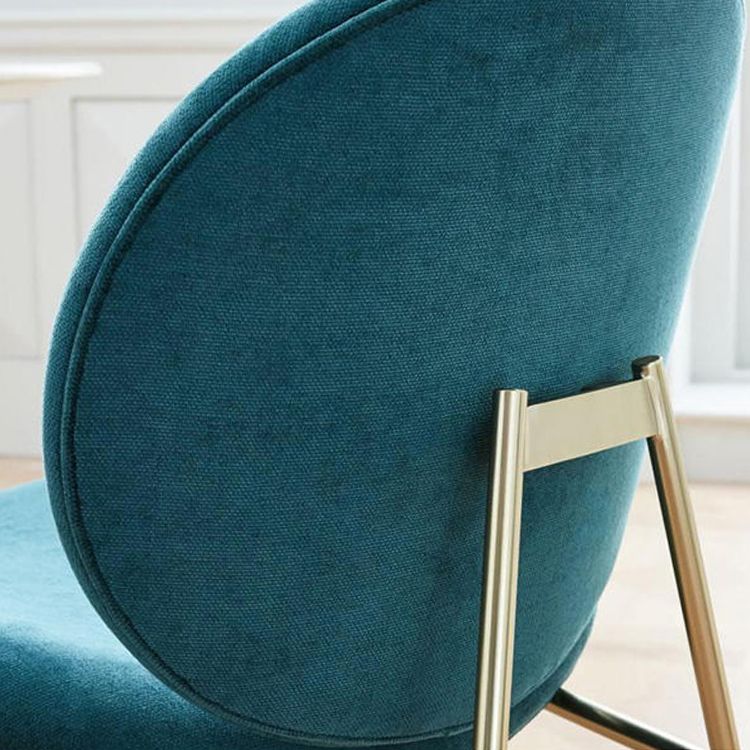 Silla de comedor de tela de lino de diseño minimalista, sillas con respaldo sólido sin brazos para el hogar