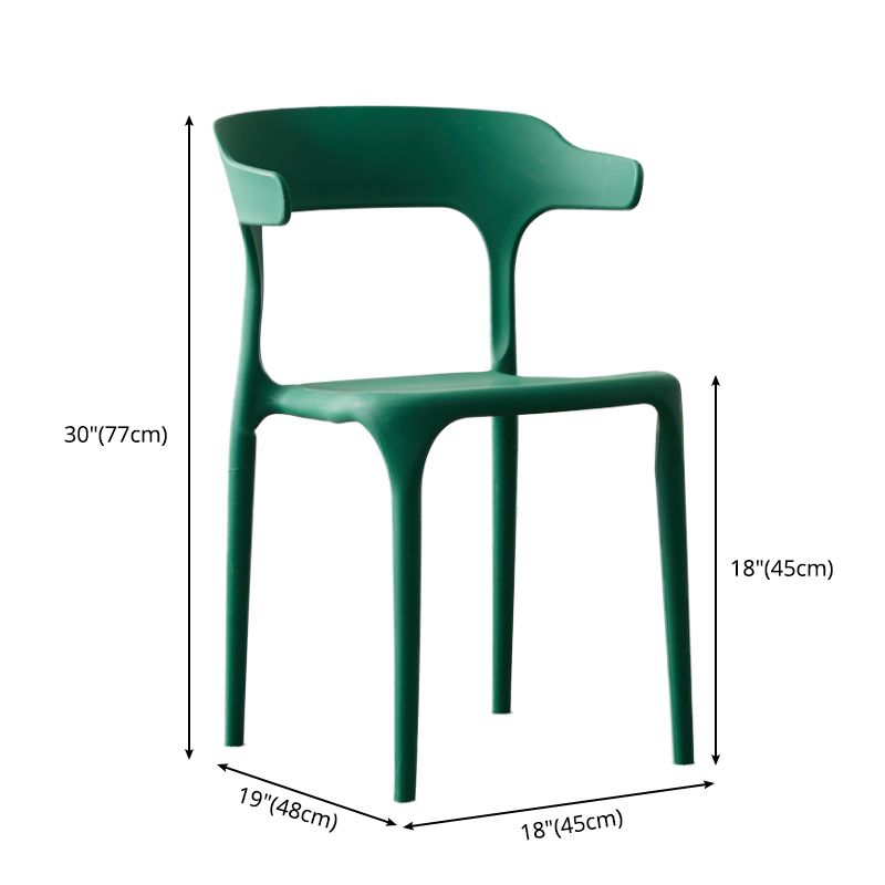 Chaise en plastique de style scandinave, cuisine, salle à manger, fauteuils à dossier ouvert