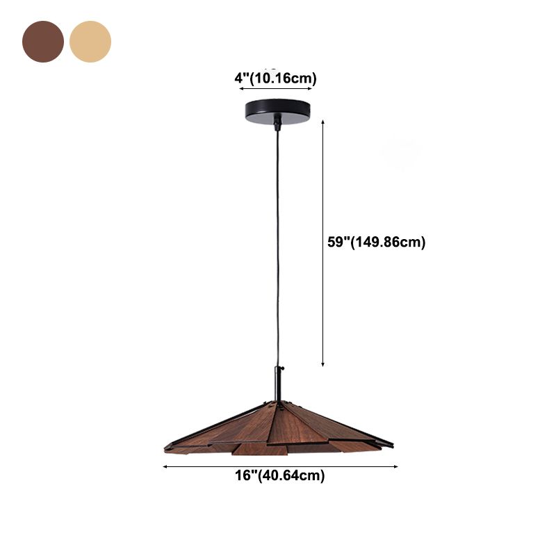 Kegelform hängende Beleuchtung moderner Holzholz 1 Licht Anhängerlampe für Hotel