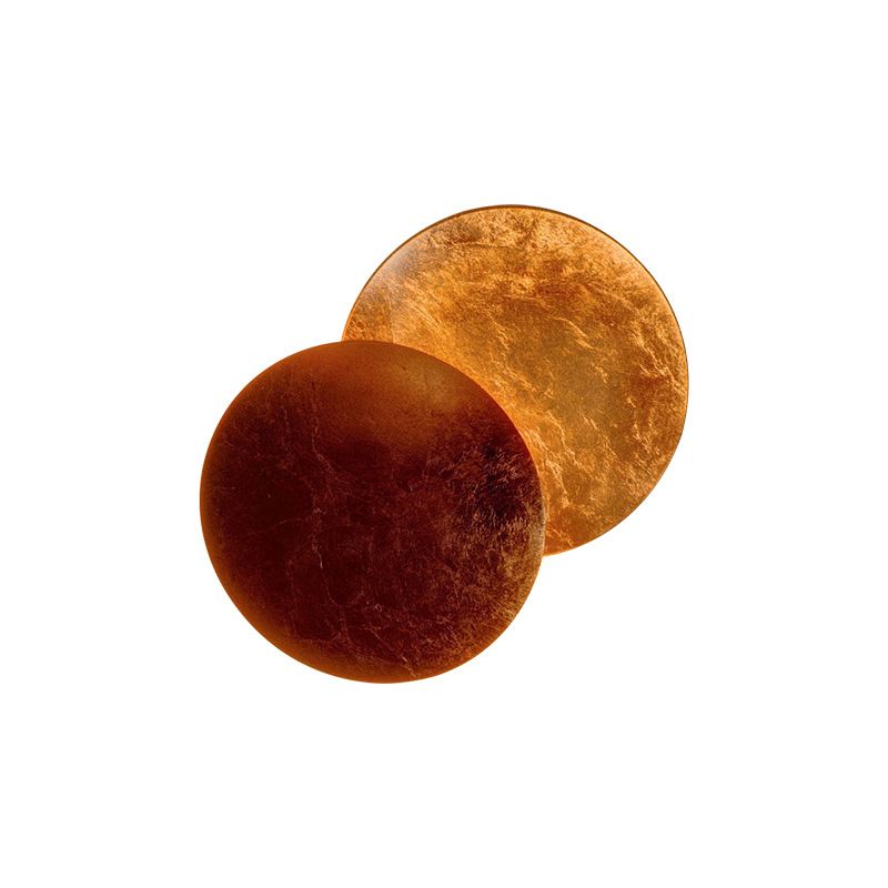 Metal LED Rotatable Wall Sconce in Modern Creative Style Gold Foil Circular Wall Lamp for Bedroom