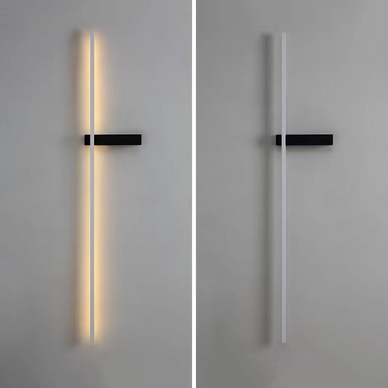 Metal Linear Shape Wall Light Modern Single Light Wall Mount Fixtures