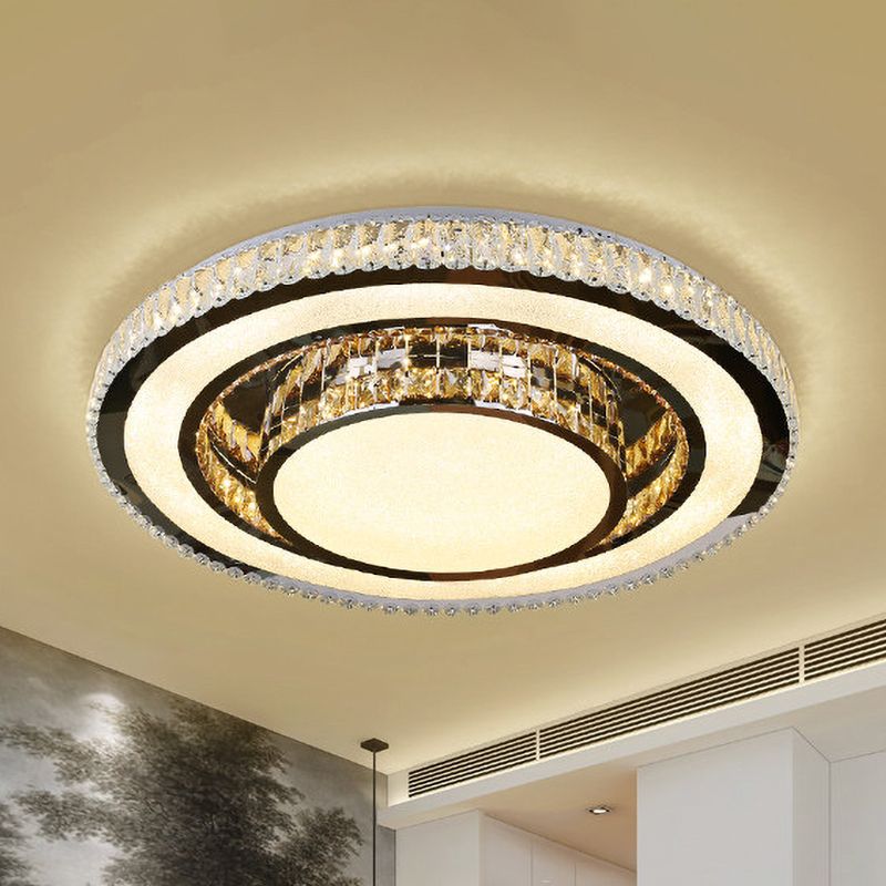 Illuminazione arrotondata da soffitto Minimalista Inserito Cristallo Flush Mount Spotlight in Nichel