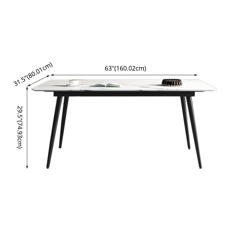 Modern Sintered Stone Rectangle Dining Set White Dining Set for Home Use