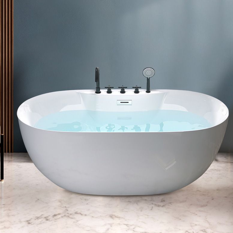 Modern Antique Finish Bathtub Stand Alone Soaking Oval Bath Tub
