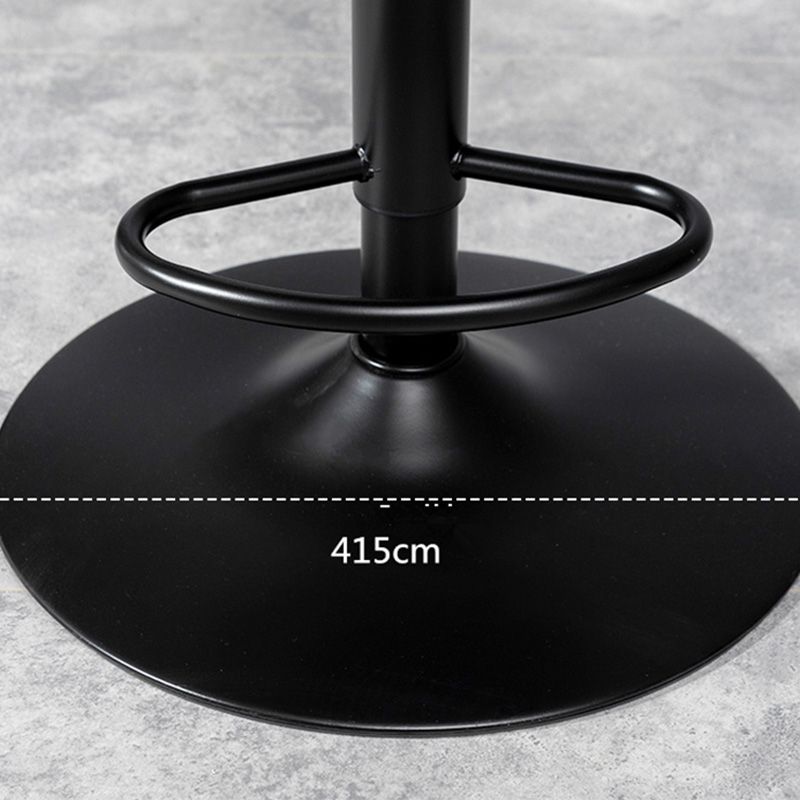 Taburete de bar de estilo industrial, asiento de cuero con respaldo bajo para barra de cocina