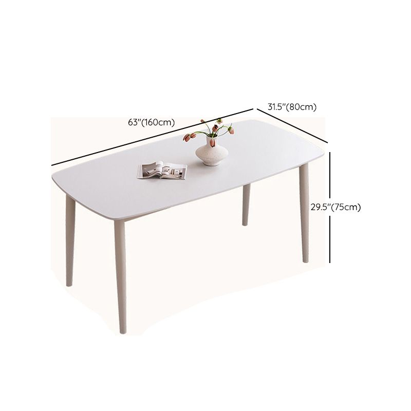 Modern Style 1/4/5/7 Pieces Dining Room Table Rectangle Stone Furniture in White