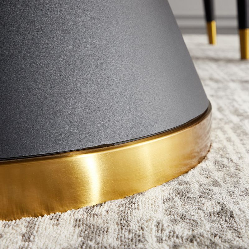 Modern Stone Round Table Standard Height Dining Room Table with Pedestal Base