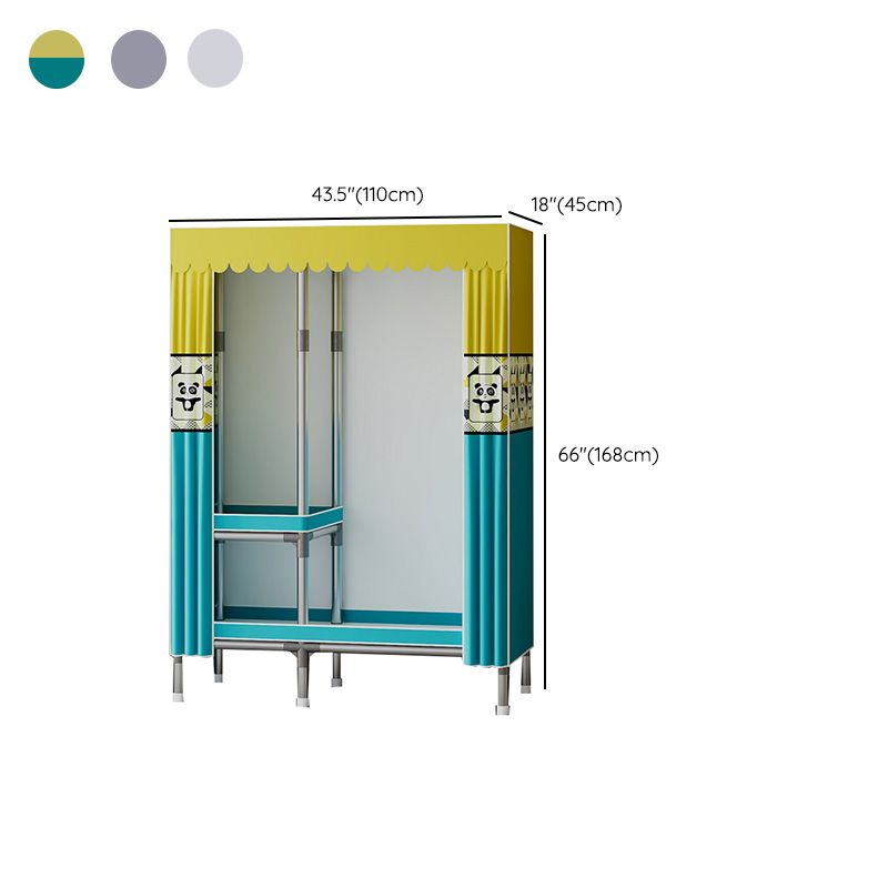 Metal Wardrobe Armoire with Shelves Contemporary Wardrobe Closet