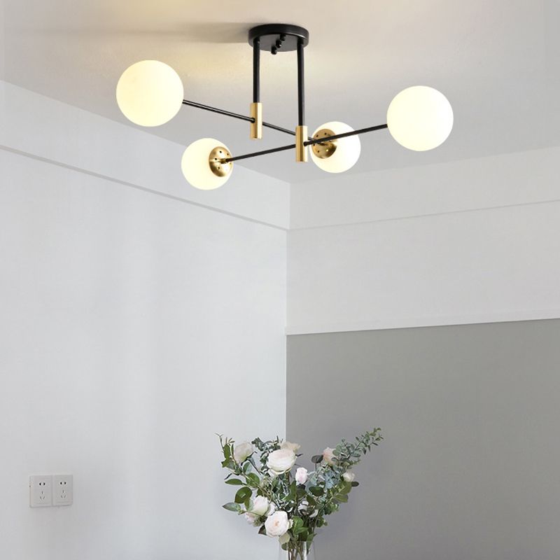 Ball Glass Shade Ceiling Light Modern Bedroom Ceiling Lamp Fixture
