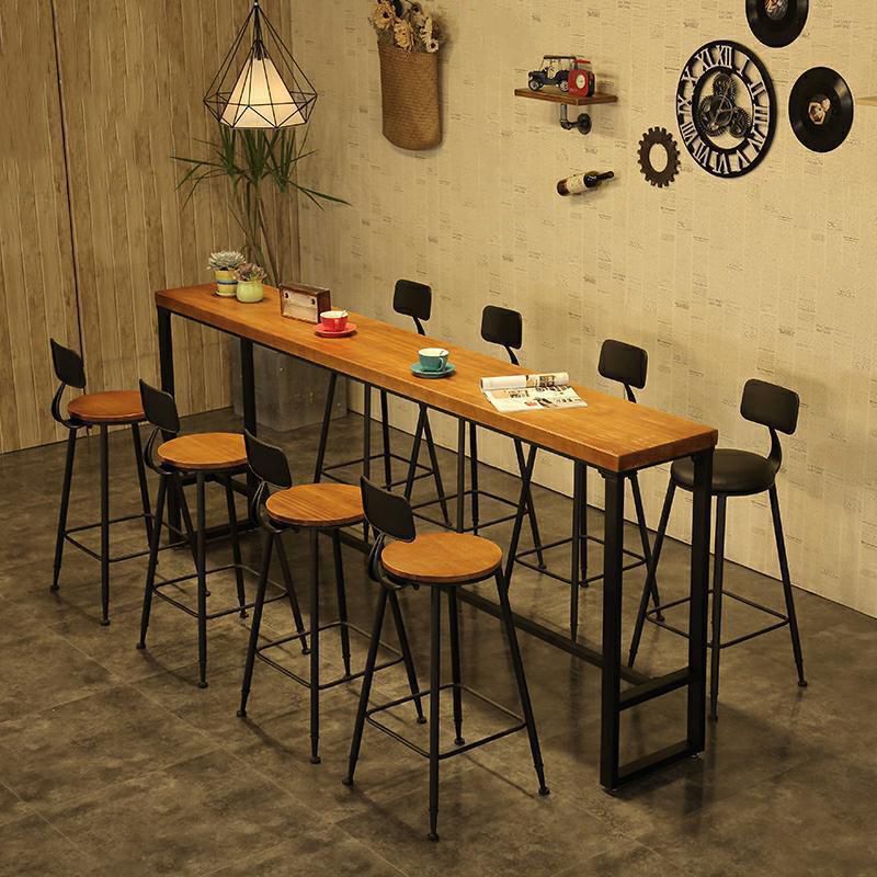 Industrial Style Rectangle Counter Table Wooden Counter Table for Kitchen