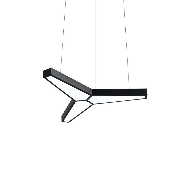 Lámpara colgante de forma de metal Y Kit de luz de techo LED de 3 luces en blanco/cálida/natural con difusor acrílico