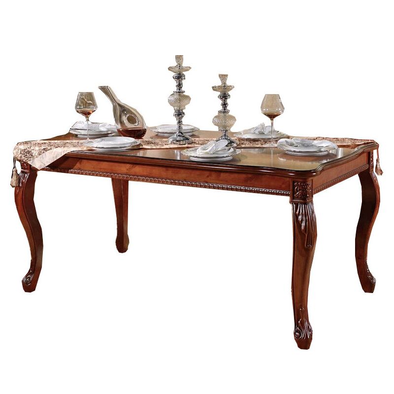 Solid Wood Victorian Rectangular Table Indoor Table with 4 Legs