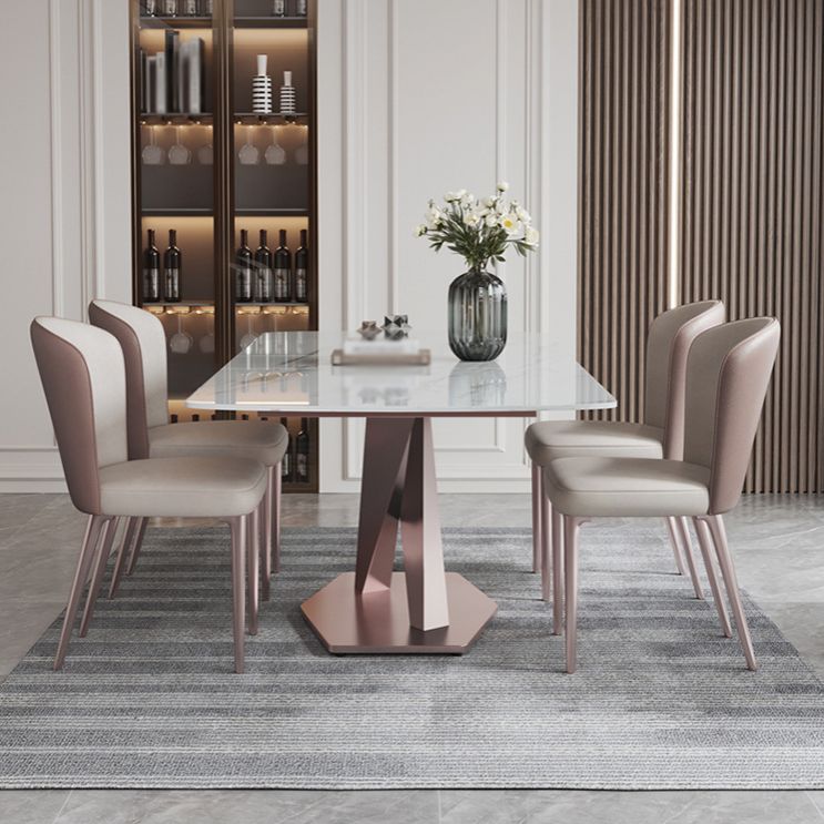 Modern Rectangle Sintered Stone Dining Table Set 1/4/5/6/7 Pieces Dining Set for Home Use