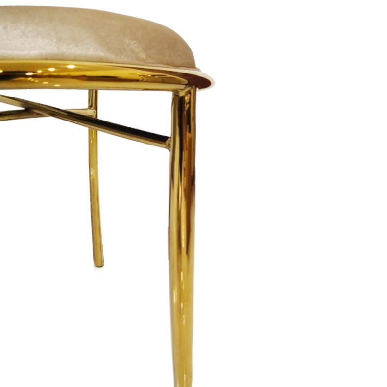 Chaise d'appoint en métal de style Glam, chaise de salle à manger à dossier ouvert avec pieds dorés pour un usage domestique