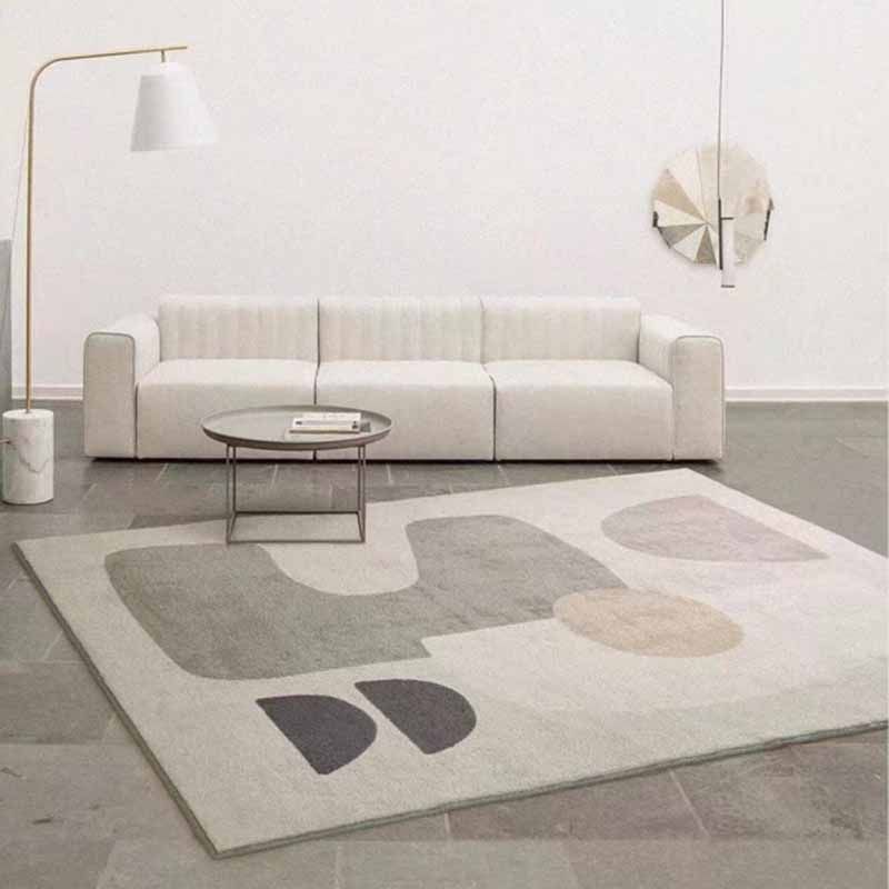 Light Pink Modern Carpet Polyester Blended Carpet Washable Carpet for Living Room