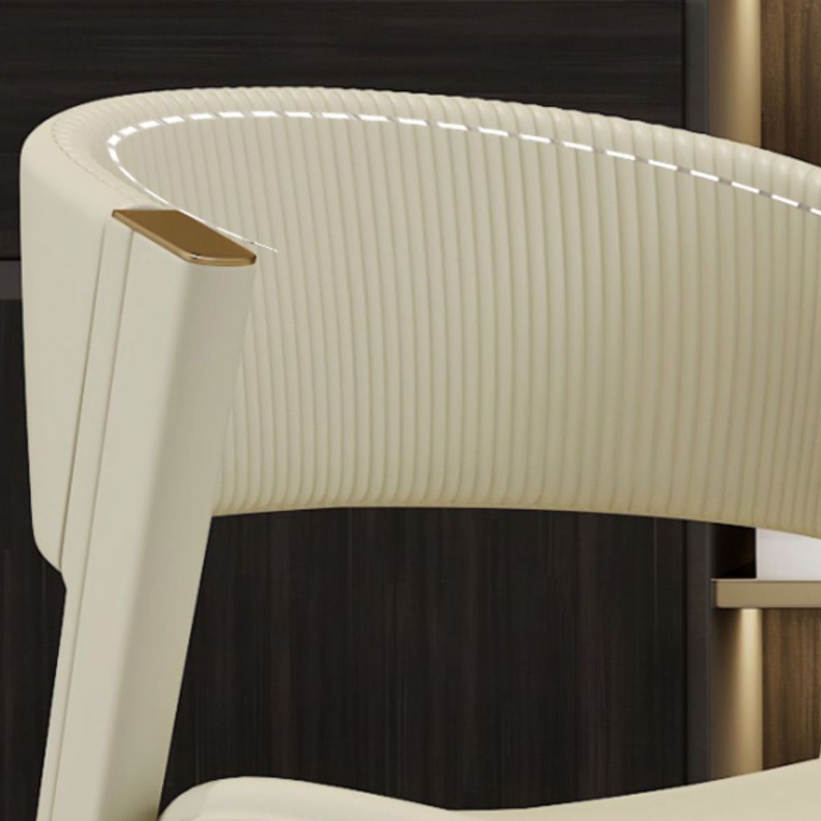 Dining Room Glam Side Chair Metal Legs Open Back Dining Armless Chair