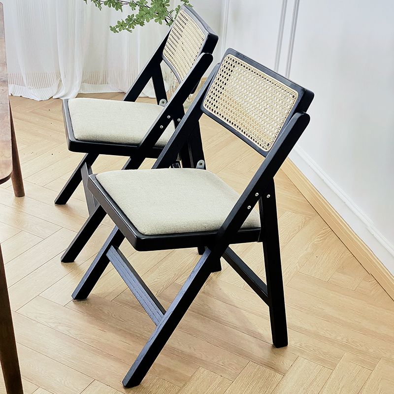 Tropical Dining Chair Solid Wood Outdoors Dining Chair in Black