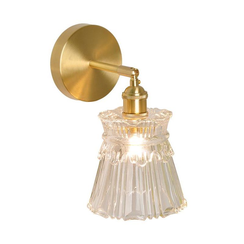 Modern Wall Light Fixture Geometric Wall Light Sconce with Glass Shade for Bedroom