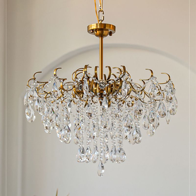 Traditional Crystal Chandelier Multi-Lights Bedroom Pendant Lamp (Without Hanging Chains)