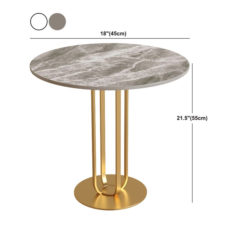 Minimalist Round Corner Table Modern Slate Pedestal Sofa Side Table