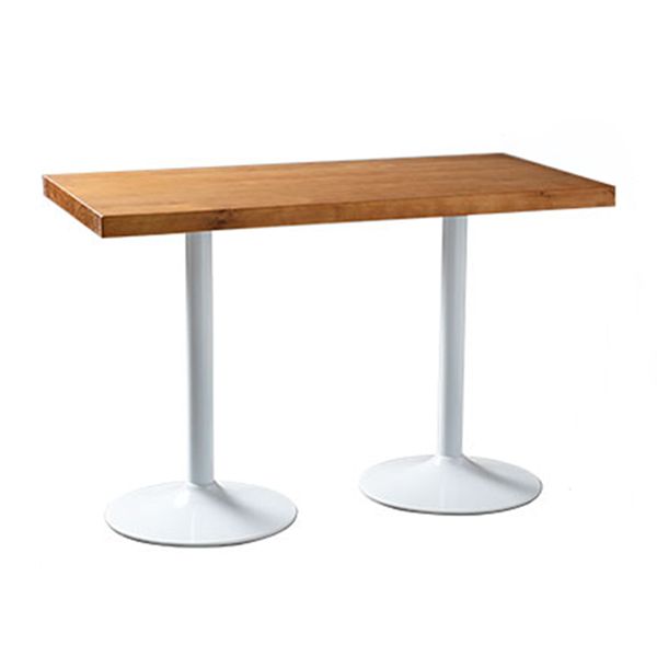 Metal Industrial Indoor Table Pine Solid Wood Top Table for Dining Room