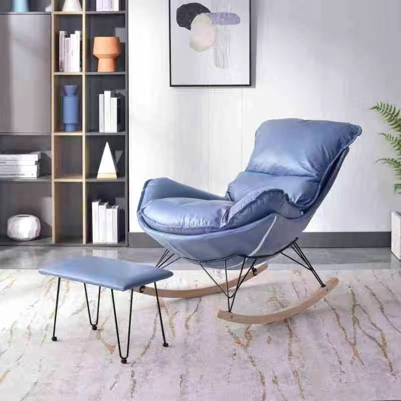Modern Glider Chair Pure Color Rocking Chair with Removable Cushions