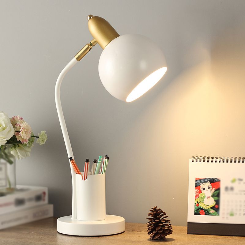 Modern Style Spherical Shape Table Light Metal 1 Light Nightstand Lamps for Bedside