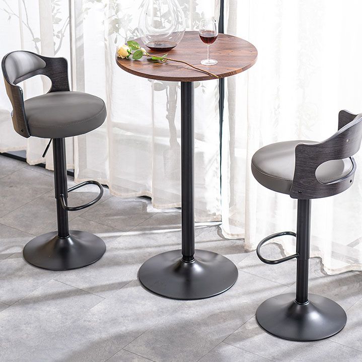 Contemporary Style Metal Bar Stool Footrest Counter Stool for Living Room