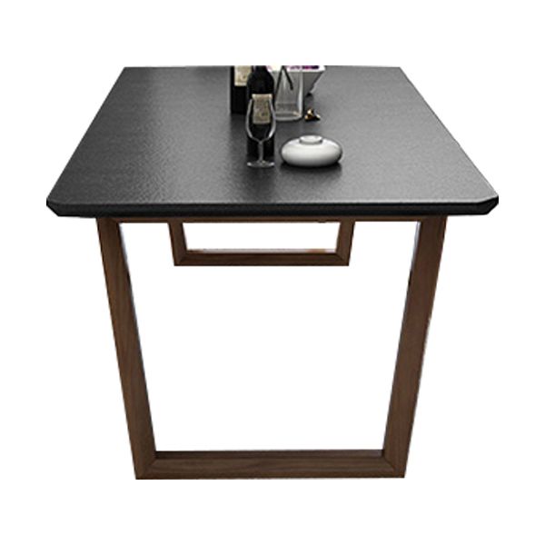 Industrial Stone Kitchen Dinner Table Rectangle Sled Base Dining Table