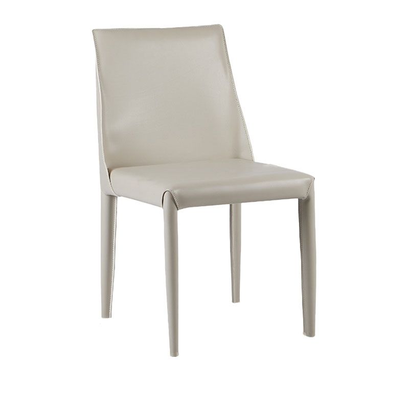 Designer Style Armless Chair Solid Back Side Leather Indoor Chair for Restaurant