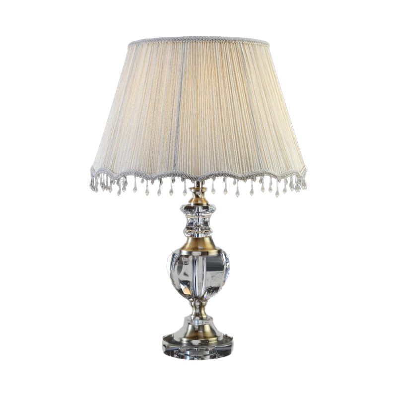 Urn Shape Task Lighting Modernist Clear Crystal 1 Head Grey Reading Lamp, 14"/16" Wide