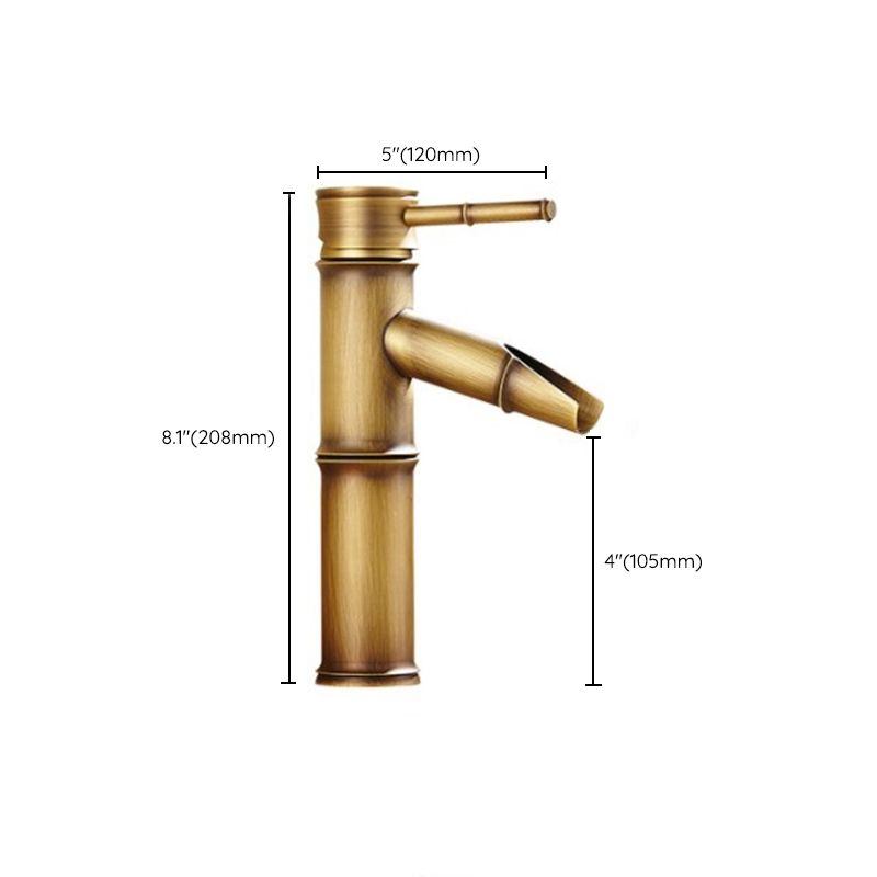 Farmhouse Vessel Faucet Brass Lever Handles Waterfall Spout Lavatory Faucet
