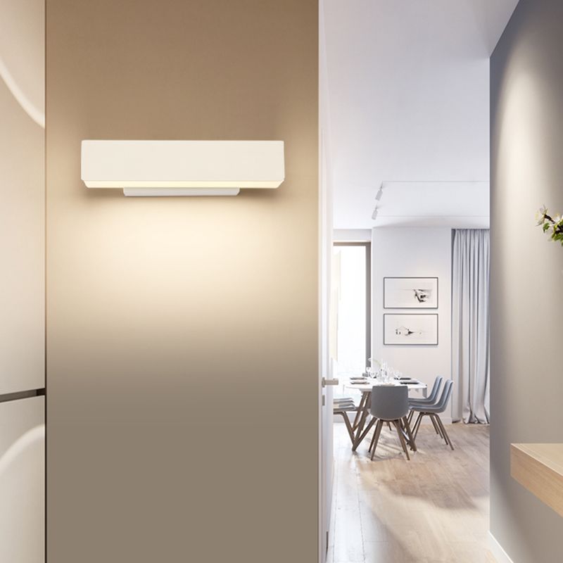 Rectangular Aluminium Rotatable Wall Sconce in Modern Concise Style Wrought Iron Wall Light with Acrylic Shade