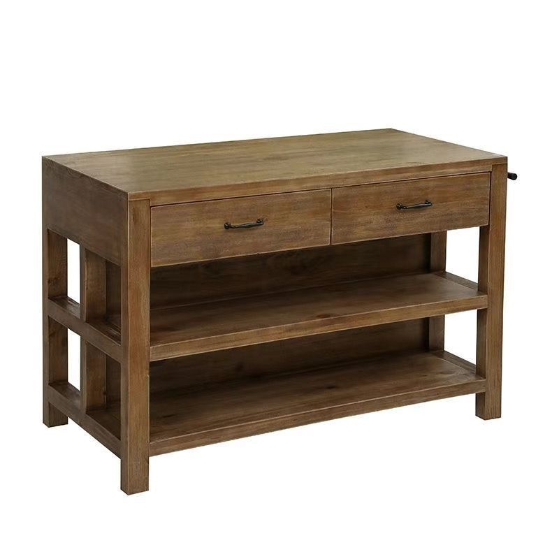 Modern Pine Solid Wood Rectangle Island Table for Kitchen Dining Room