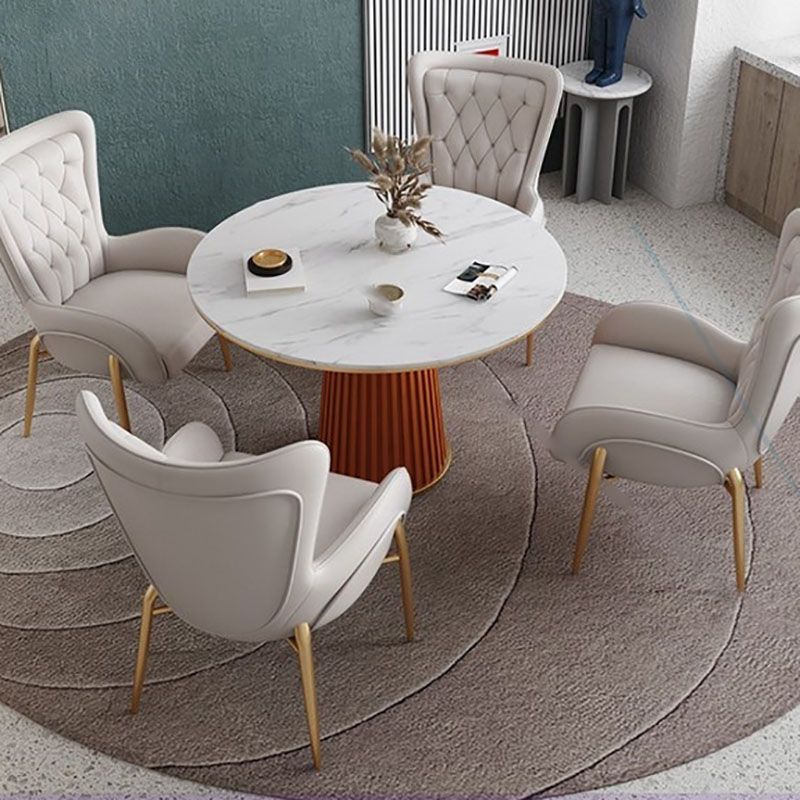 Traditional Luxury Dining Table White Sintered Stone Table for Home