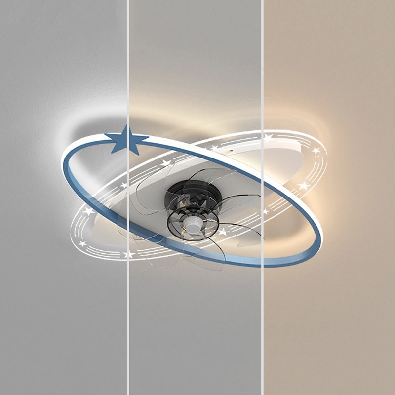 7-Blade Ceiling Fan Children Pink/Blue Fan with Light for Restaurant