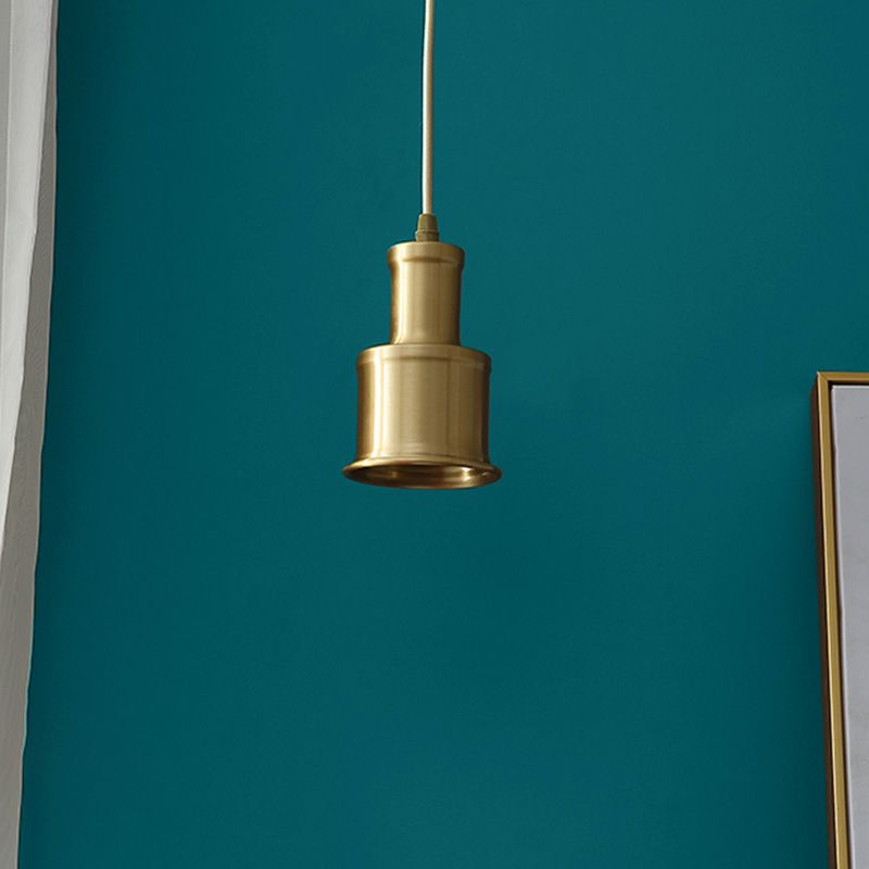Metal Cylindrical Down Lighting Pendant Nordic Style Pendant Light Fixture in Gold