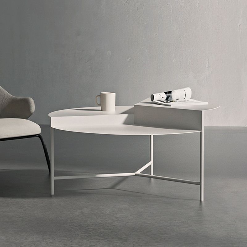 Metal Frame Coffee Table Mid-century Modern Round Cocktail Table