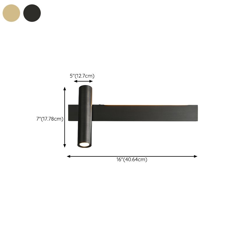 Modern Metal LED Wall Sconce Geometric Shape Wall Light with Acrylic Shade for Bedroom