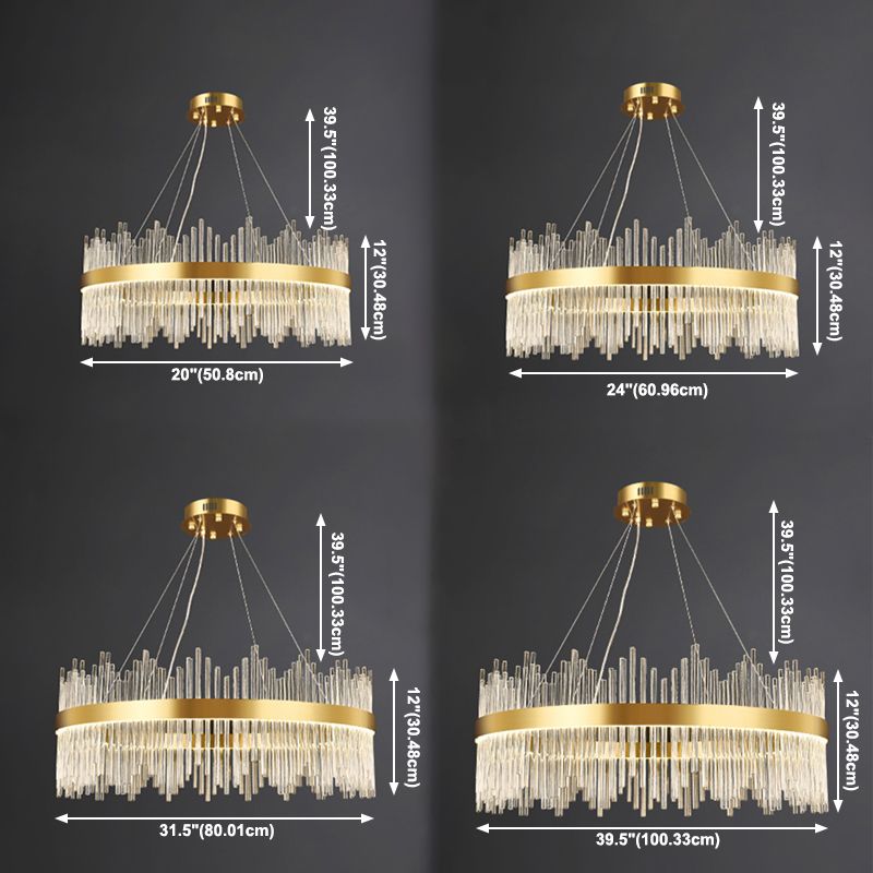 Crystal Hanging Lamp Fixture Modern Style Pendant Lamp for Living Room