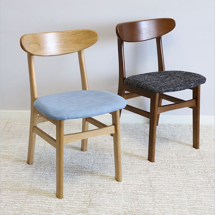 Contemporary Style Wood Side Dining Chairs Open Back Dining Armless Chairs