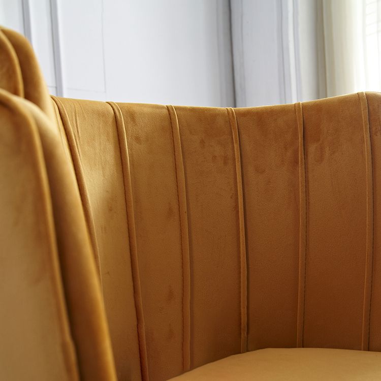 Chaises d'appoint rembourrées de style scandinave Chaises sans accoudoirs à dossier en baril pour un usage domestique (Ensemble de 2)