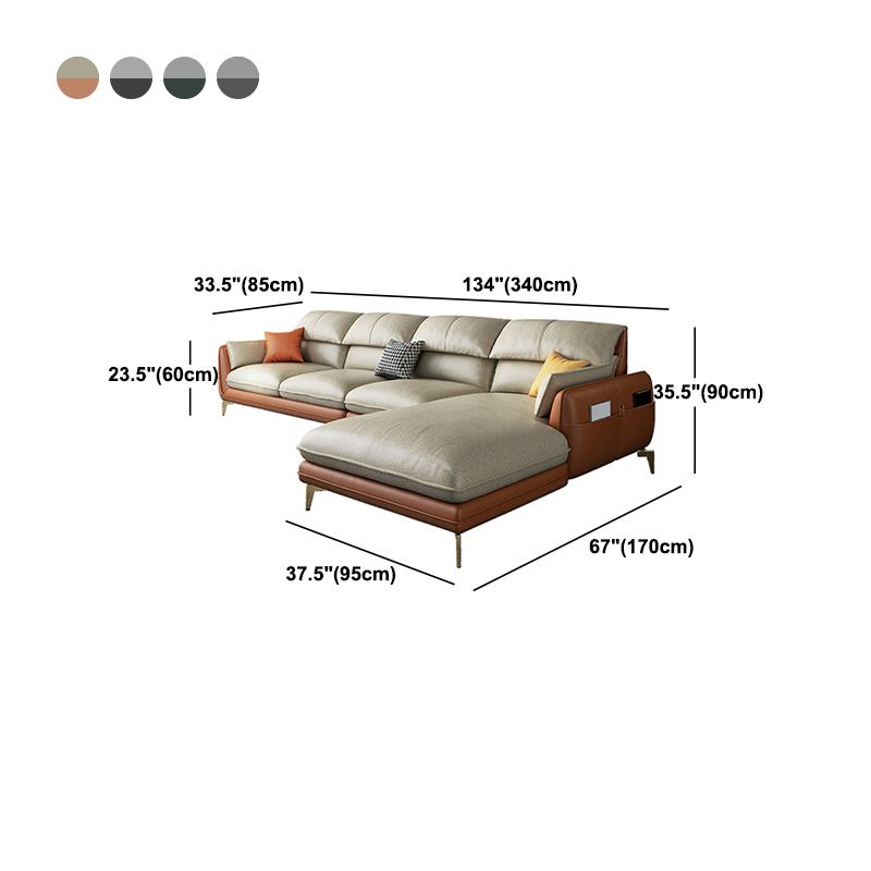 Contemporary 4-Seater with Storage and Pillow Back for Living Room